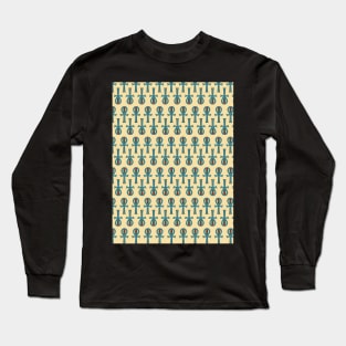 Blue Ankh pattern Long Sleeve T-Shirt